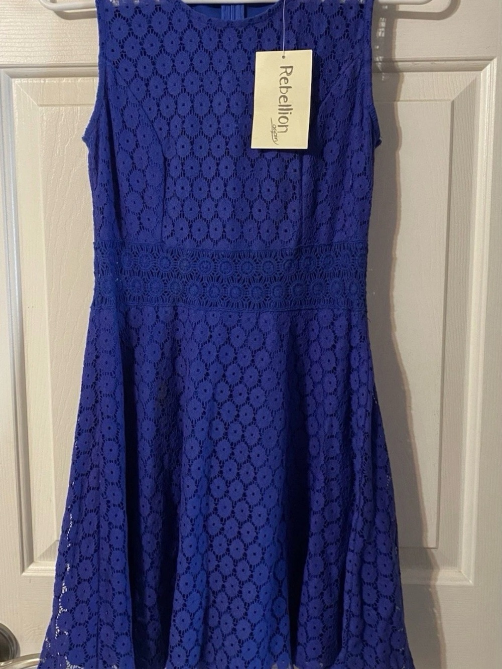 Rebellion Royal Blue Lace Fit & Flare Dress